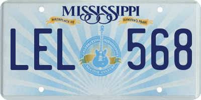 MS license plate LEL568
