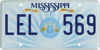 MS license plate LEL569