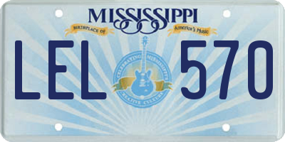 MS license plate LEL570