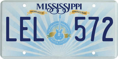 MS license plate LEL572