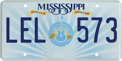 MS license plate LEL573