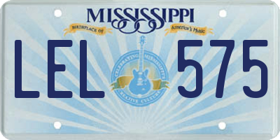 MS license plate LEL575