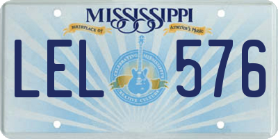 MS license plate LEL576