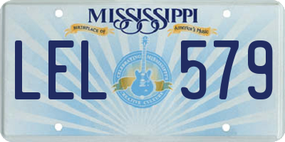 MS license plate LEL579