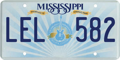 MS license plate LEL582