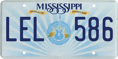 MS license plate LEL586