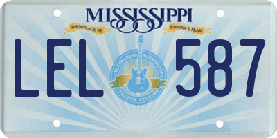 MS license plate LEL587