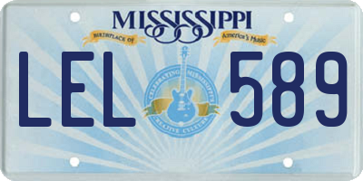 MS license plate LEL589