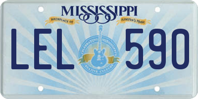 MS license plate LEL590