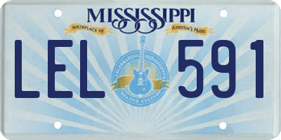 MS license plate LEL591