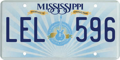 MS license plate LEL596