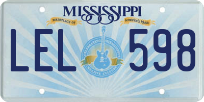 MS license plate LEL598