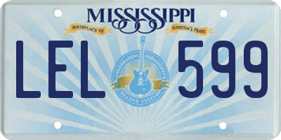 MS license plate LEL599