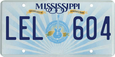 MS license plate LEL604