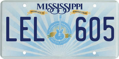 MS license plate LEL605