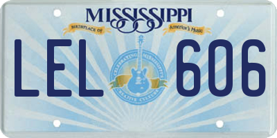 MS license plate LEL606