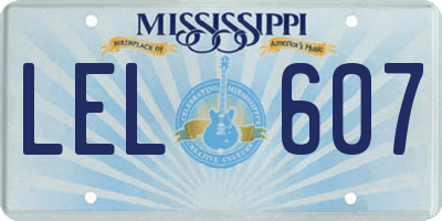 MS license plate LEL607