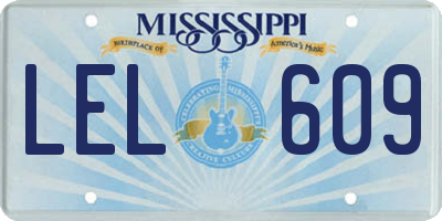 MS license plate LEL609