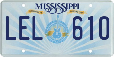 MS license plate LEL610