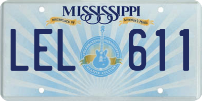 MS license plate LEL611