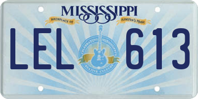 MS license plate LEL613