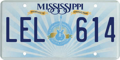 MS license plate LEL614