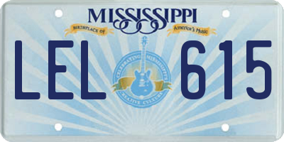 MS license plate LEL615