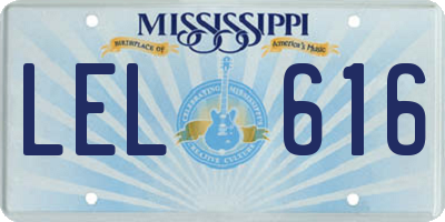 MS license plate LEL616
