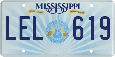 MS license plate LEL619