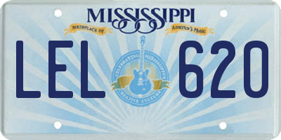 MS license plate LEL620