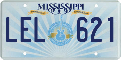 MS license plate LEL621
