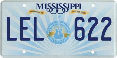 MS license plate LEL622