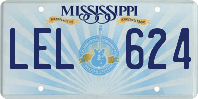 MS license plate LEL624