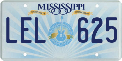 MS license plate LEL625