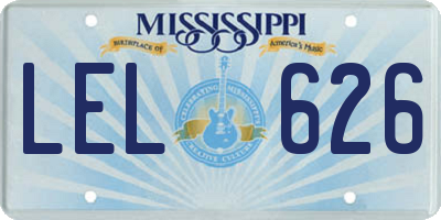 MS license plate LEL626
