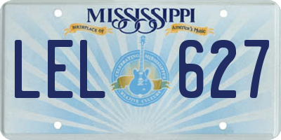 MS license plate LEL627