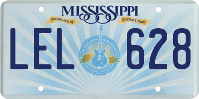 MS license plate LEL628