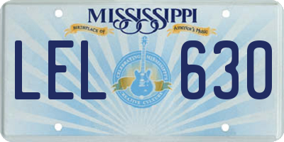 MS license plate LEL630