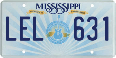 MS license plate LEL631