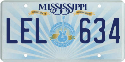 MS license plate LEL634