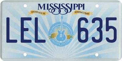 MS license plate LEL635