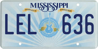 MS license plate LEL636