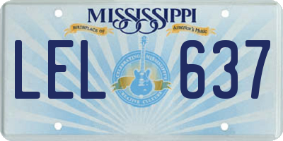 MS license plate LEL637