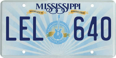 MS license plate LEL640