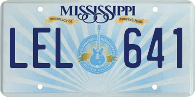 MS license plate LEL641