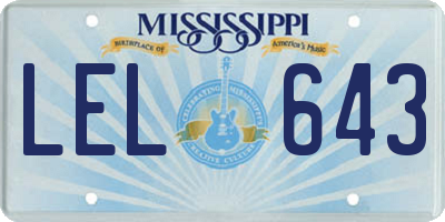 MS license plate LEL643