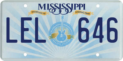 MS license plate LEL646