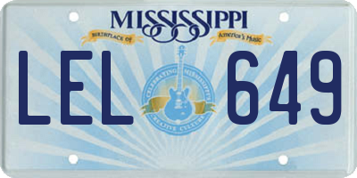 MS license plate LEL649