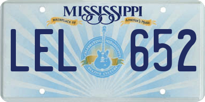 MS license plate LEL652
