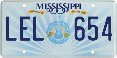 MS license plate LEL654